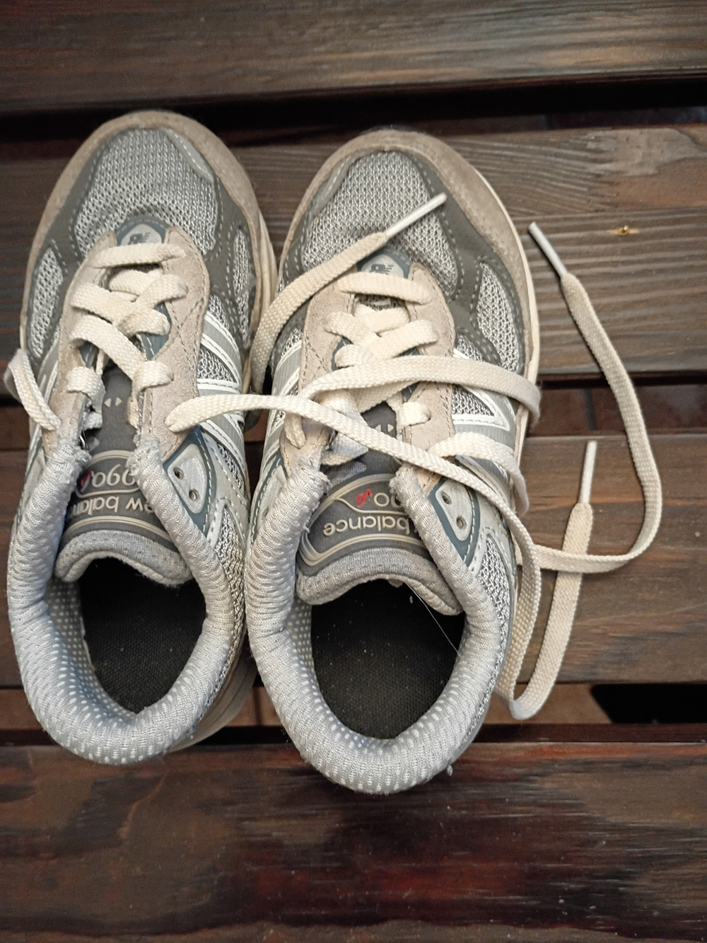 New Balance Kids Light Gray and White Athletic Sneakers